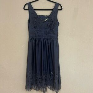 Anthropologie Navy Mini Dress